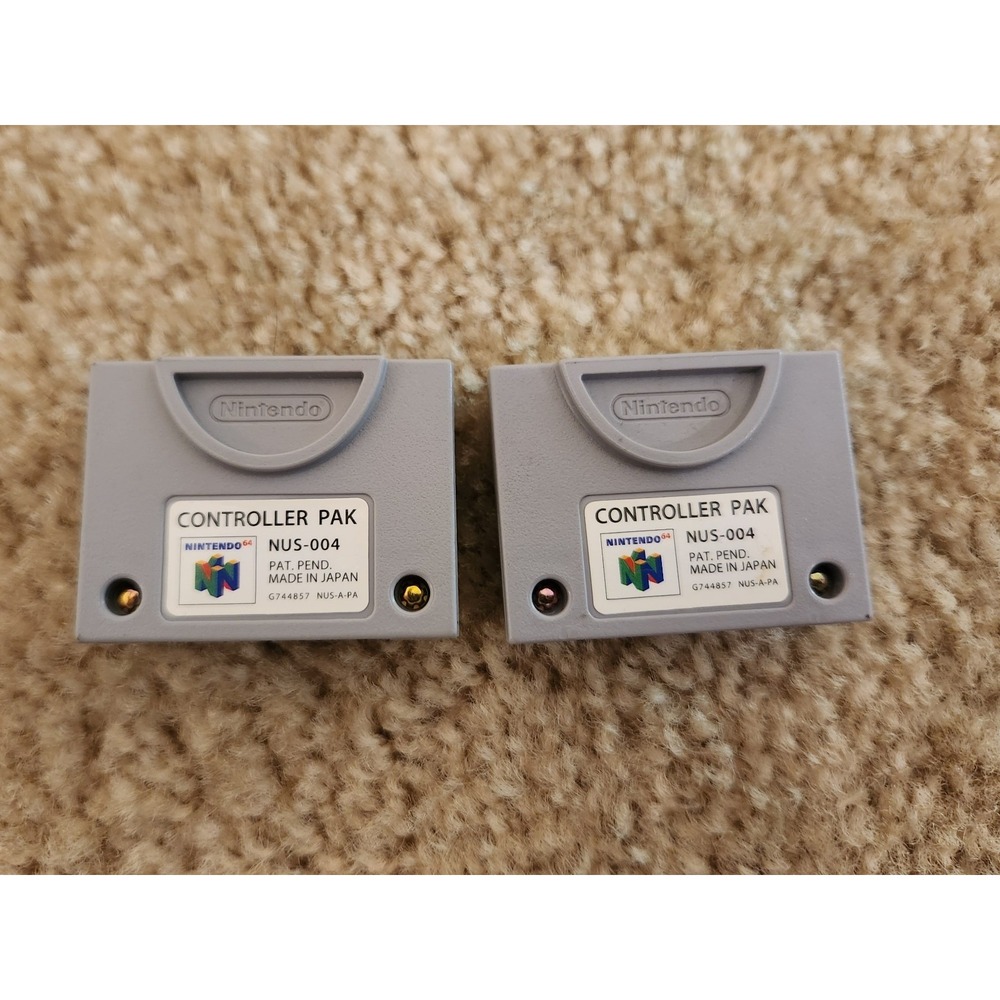 Nintendo 64 Controller Pak (NUS-004) memory cards Lot Of 2